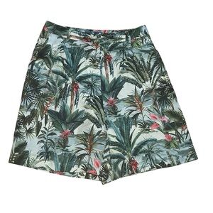 New J. McLaughlin Tropical Palms Shorts Bermuda Size 6 Women’s